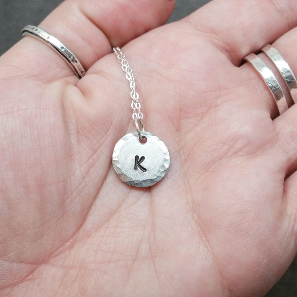 Initial Necklace - Sterling Silver Chain