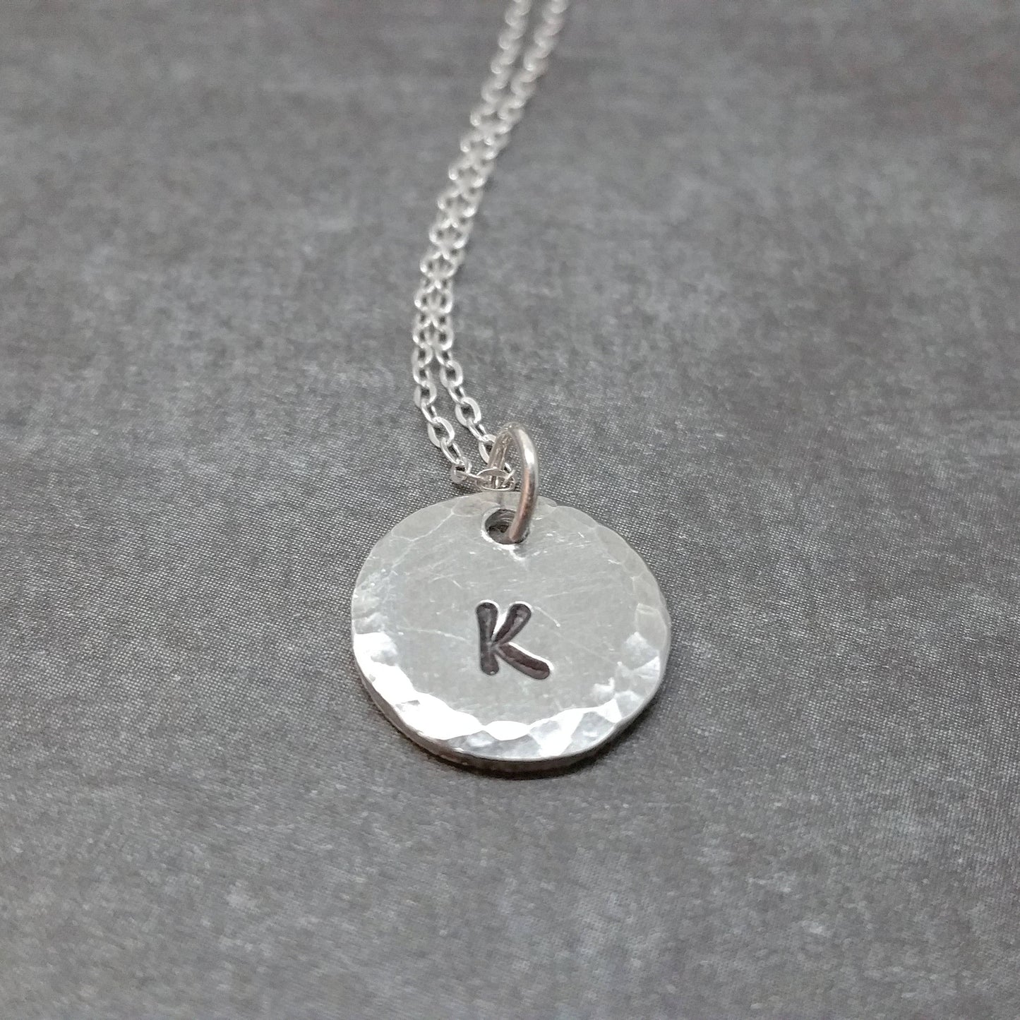 Initial Necklace - Sterling Silver Chain