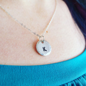Initial Necklace - Sterling Silver Chain