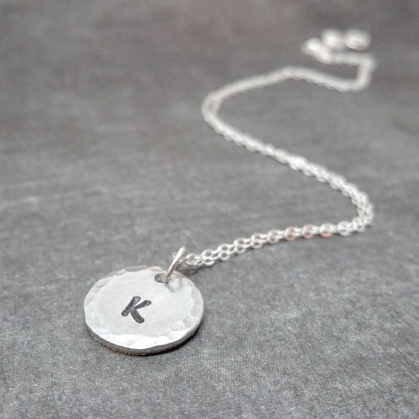 Initial Necklace - Sterling Silver Chain